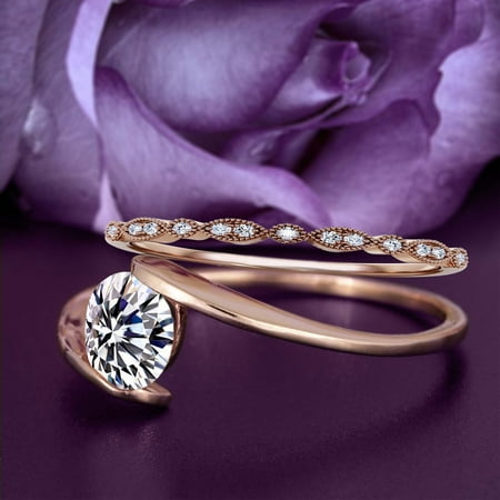 1.50 Ct Round Cut Diamond Engagement Wedding Bridal Set Ring 10k White Gold 1.50 Ct Round Cut Diamond Engagement Wedding Bridal Set Ring 10k White Gold